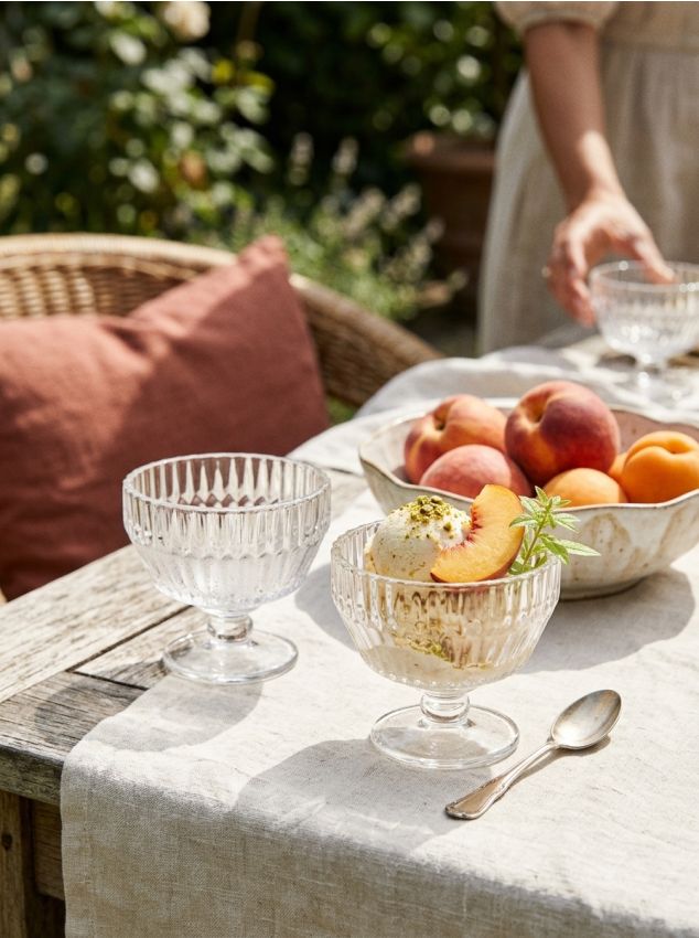 Sinsay - Pahare striate pentru înghețată 2 bucăți - alb