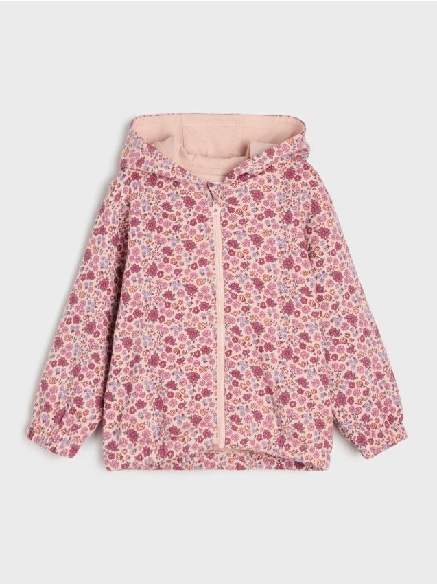 Sinsay - Hanorac cu fermoar și glugă cu motiv floral - nude