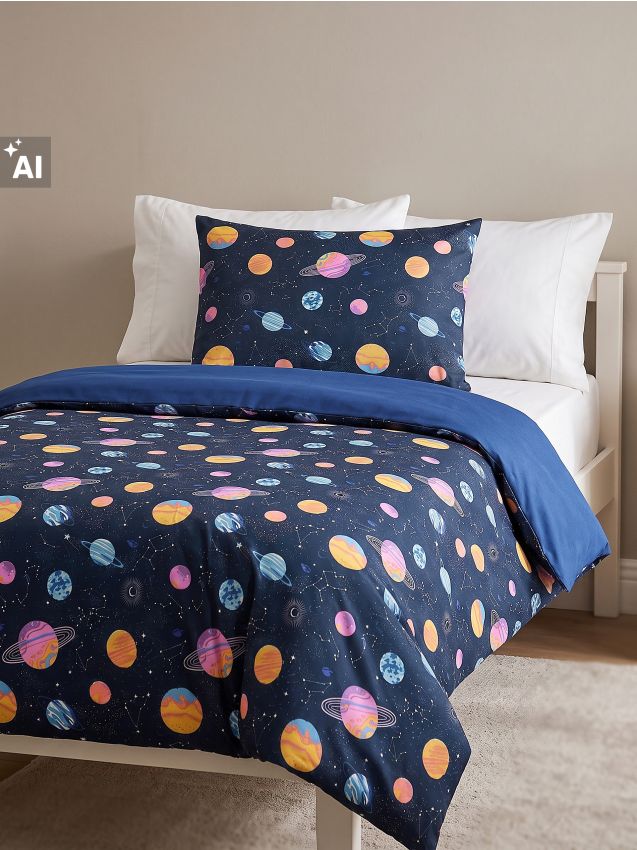Sinsay - Set de lenjerie fosforescent cu model cosmic - multicolor
