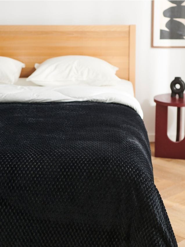 Sinsay - Cuvertură de pat cu textură - negru