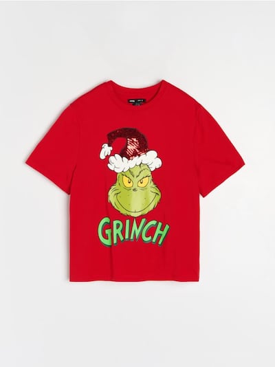 Памучна тениска с принт Grinch