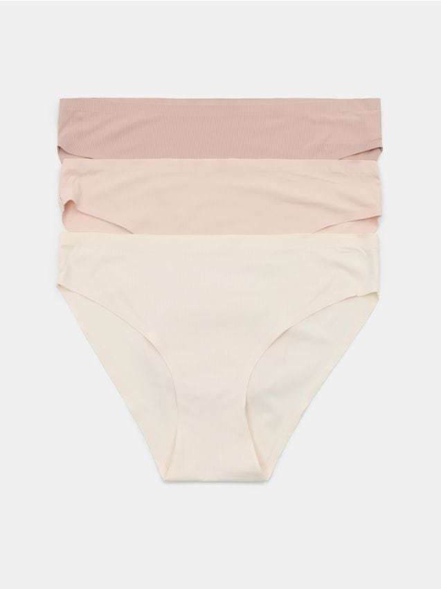 Sinsay - Set de 3 perechi de chiloți din tricot striat - multicolor