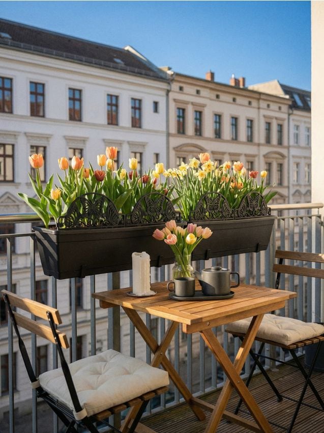 Sinsay - Gard decorativ de grădină cu motiv de fluturi 4 pack - negru