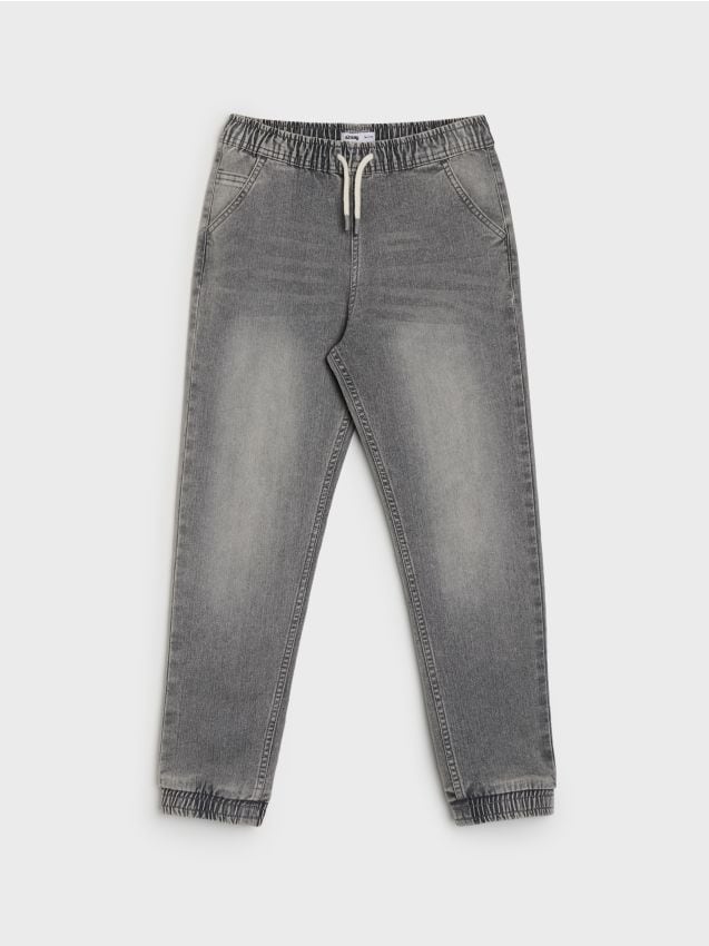 Sinsay - Blugi jogger cu efect spălat - gri deschis