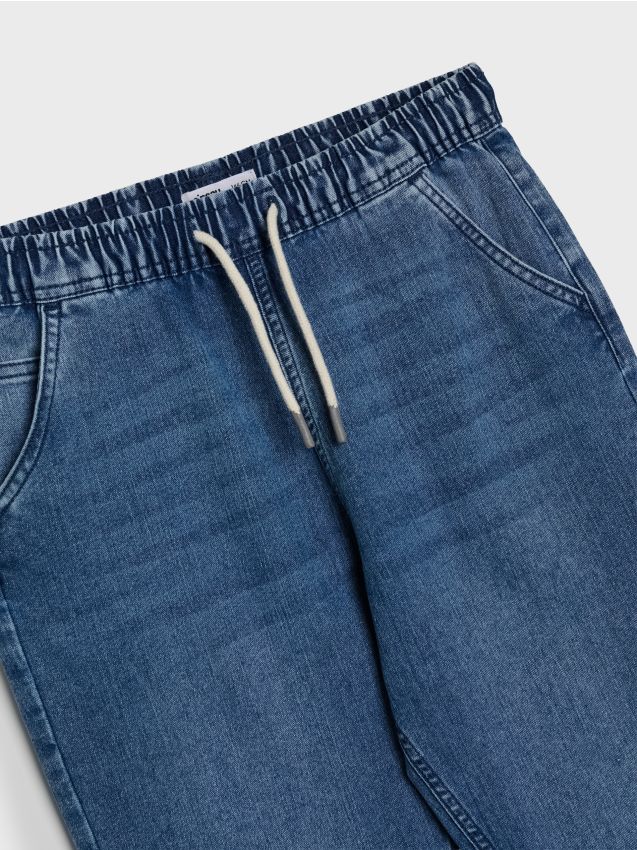 Sinsay - Blugi jogger cu efect spălat - albastru
