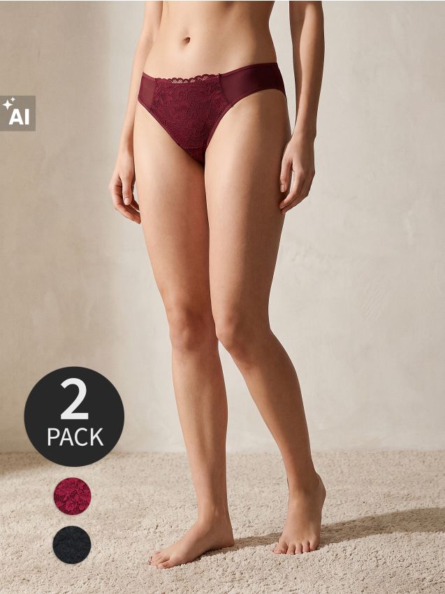 Sinsay - Čipkaste brazilske gaćice 2 pack