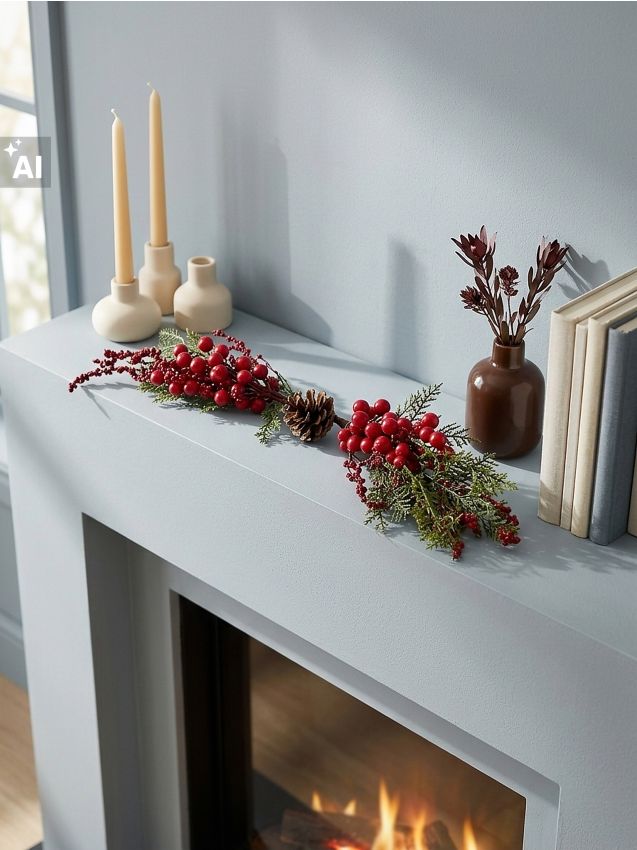 Sinsay - Crenguță decorativă de Crăciun cu fructe și con de pin - multicolor