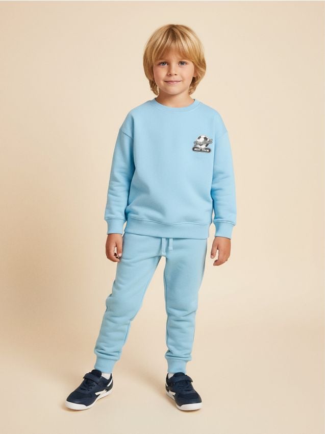 Sinsay - Dresowe spodnie loose - niebieski