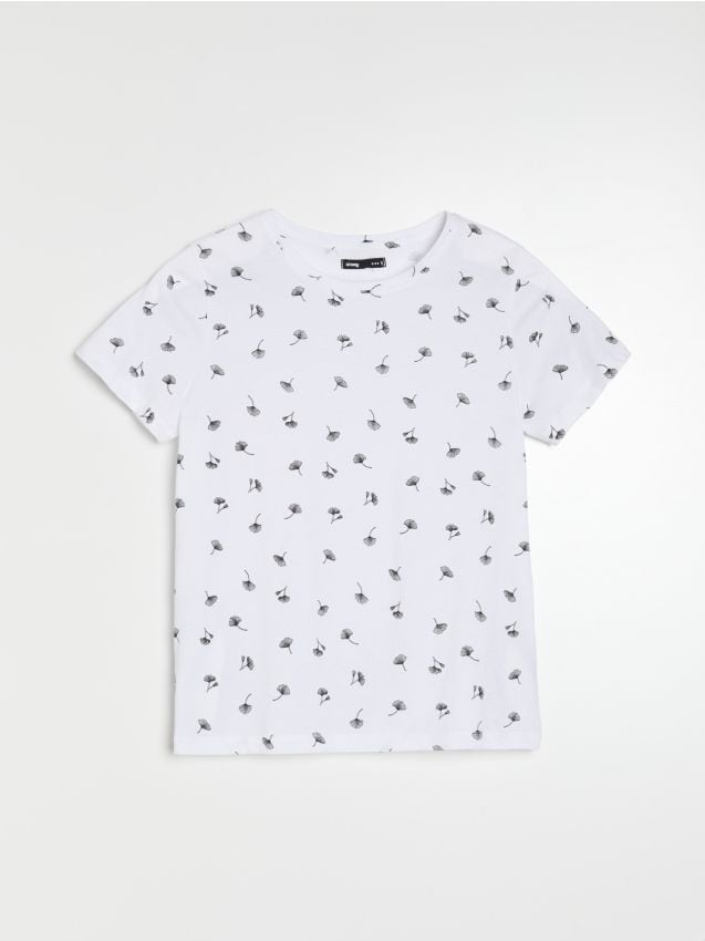 Sinsay - Tričko s krátkymi rukávmi a potlačou - biela