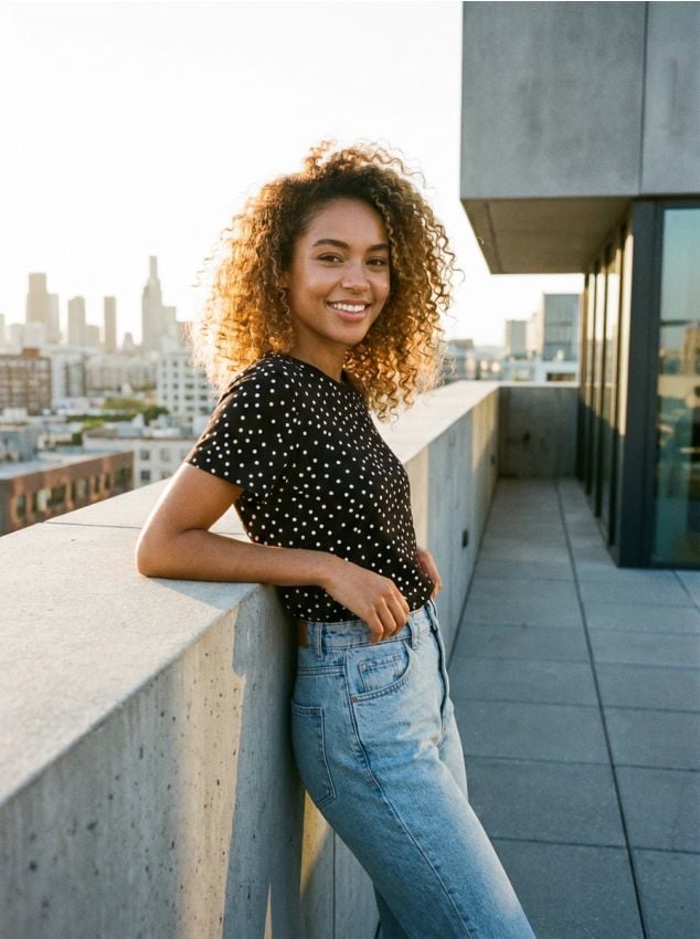 Sinsay - Tricou cu buline - negru