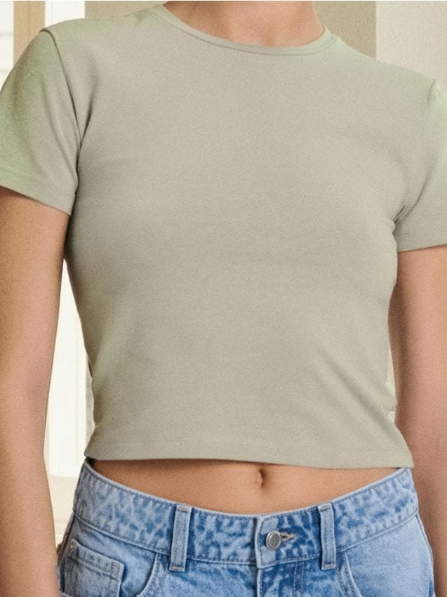 Sinsay - Crop top - zelená