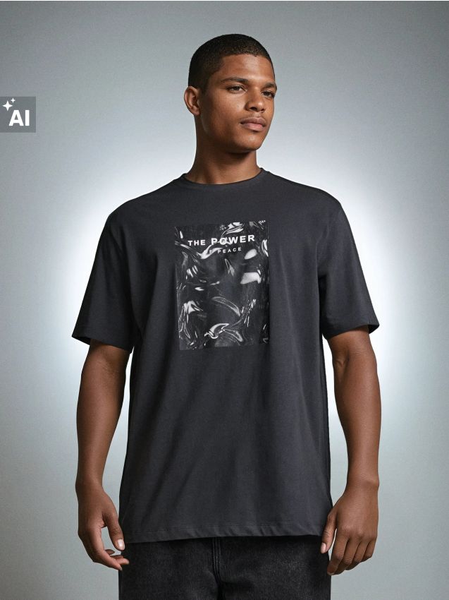 Sinsay - Tricou - gri-închis