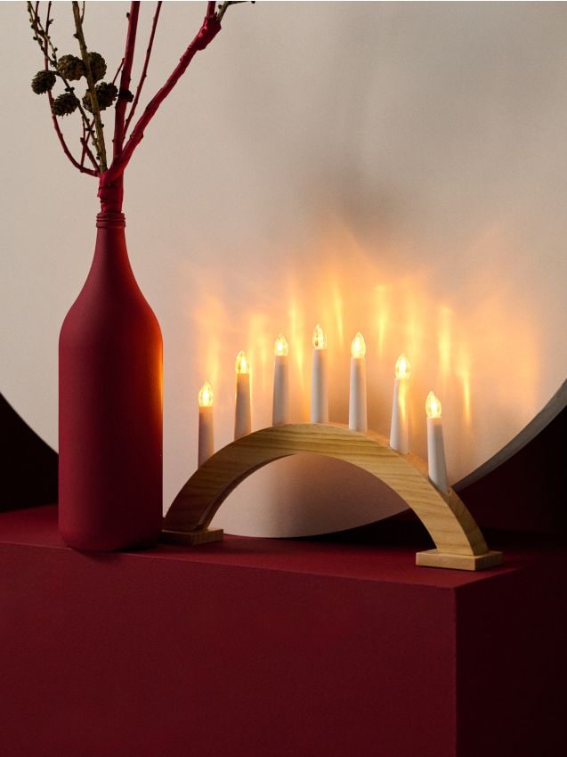 Sinsay - Lumină LED - suport de lumânări de Advent - bej