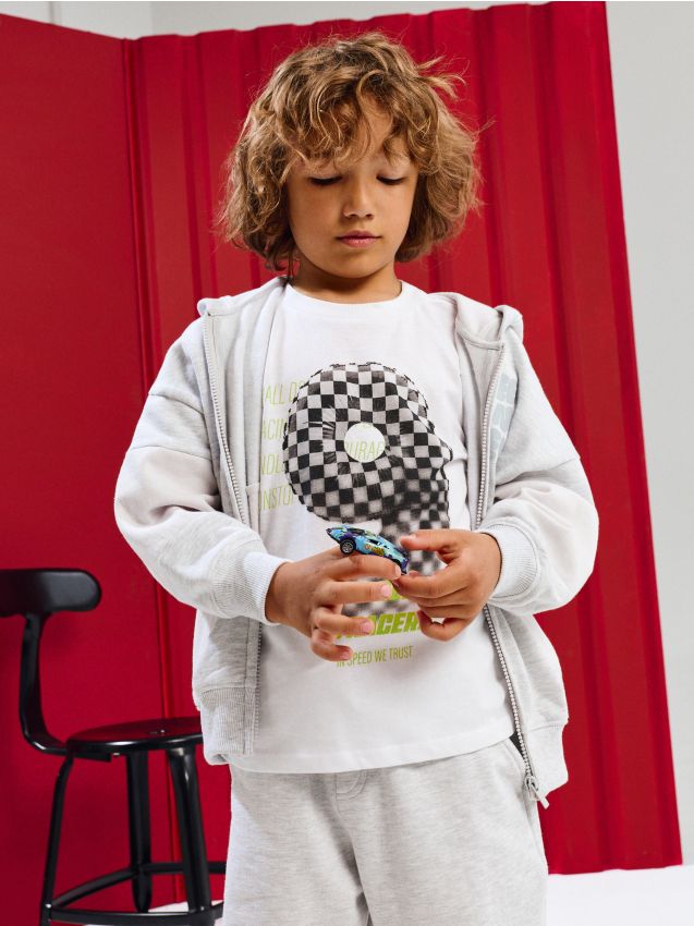 Sinsay - Tricou din bumbac cu imprimeu 9 - alb