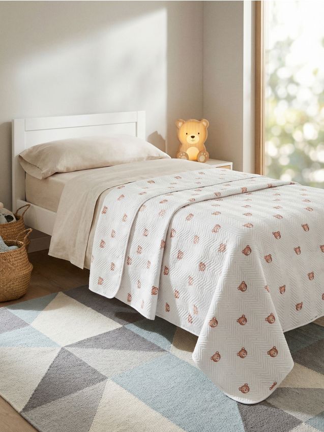 Sinsay - Cuvertură de pat cu ursuleți - alb