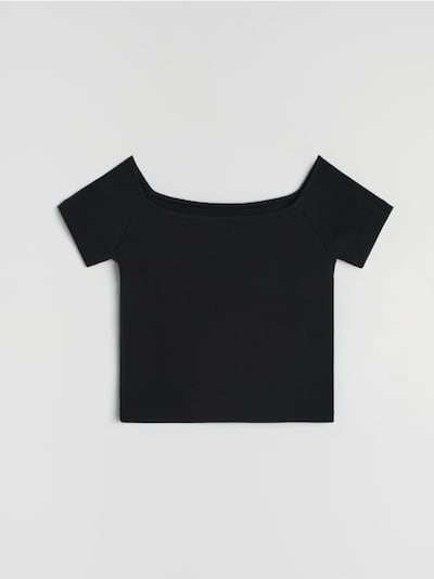 Crop top με κοντό μανίκι