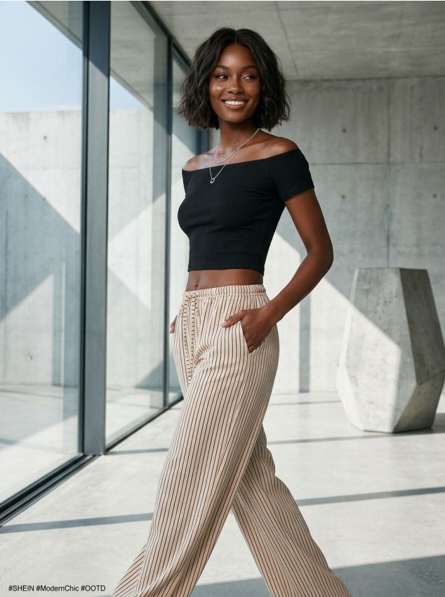 Sinsay - Crop top z krótkim rękawem - czarny