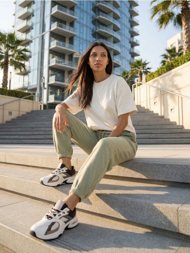 Sinsay - Pantaloni jogger cu interior moale - kaki