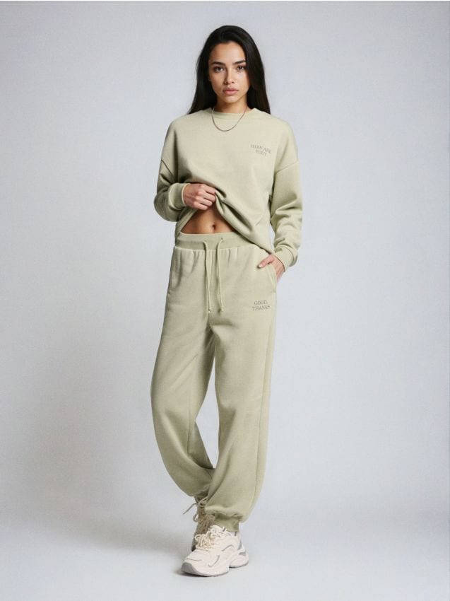 Sinsay - Pantaloni jogger cu interior moale - kaki