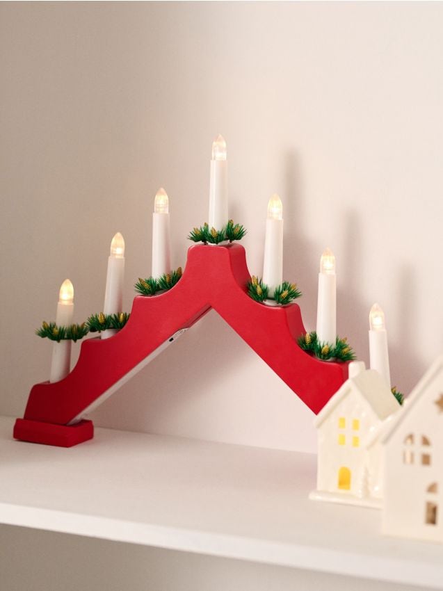 Sinsay - Vianočný LED adventný svietnik - červená