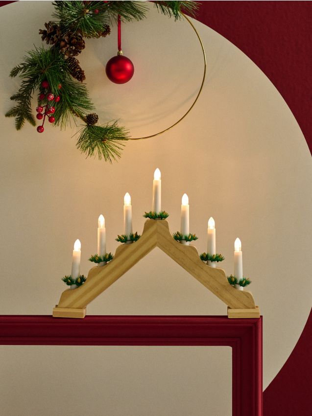 Sinsay - Vianočný LED adventný svietnik - béžová