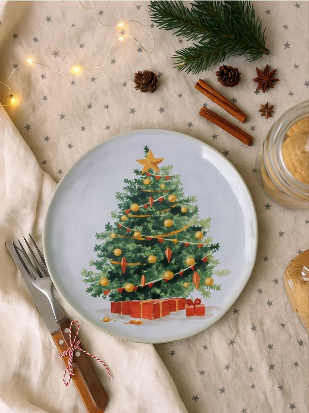 Sinsay - Vianočný tanier s motívom stromčeka - zelená