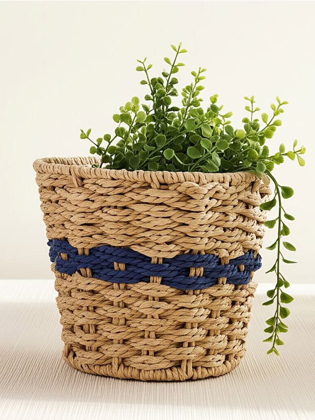Sinsay - Pletený kvetináč - modrá