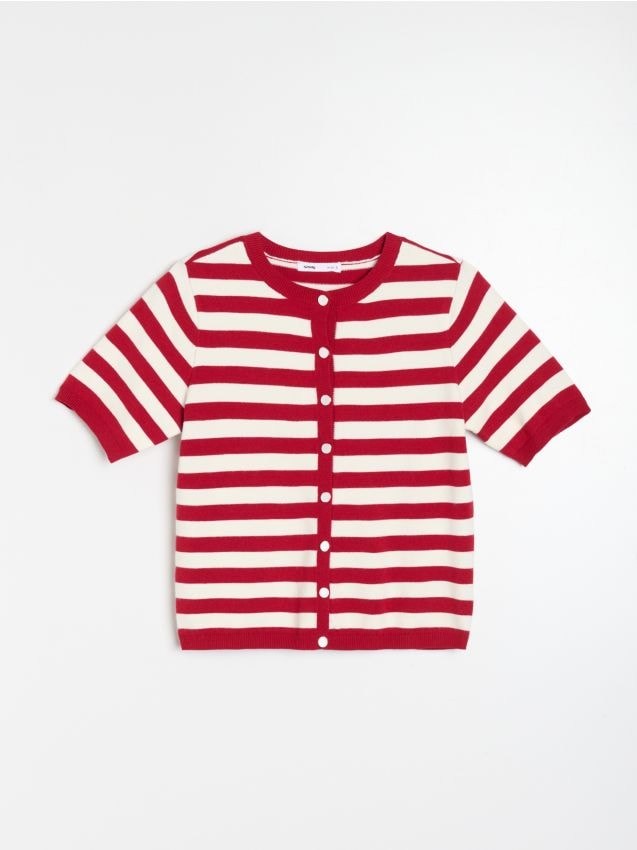 Sinsay - Bluzka swetrowa w paski z wiskozą - wielobarwny