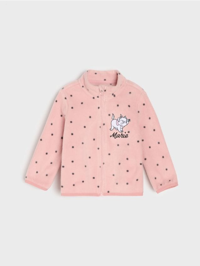 Sinsay - Bluză polar cu buline The Aristocats - roz-bombon