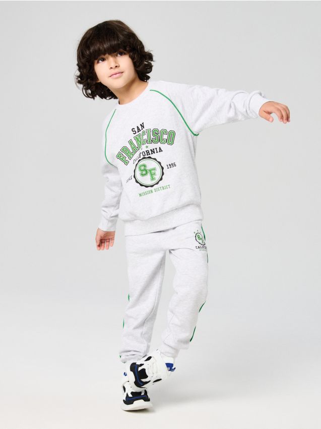 Sinsay - Pantaloni de trening tip jogger - gri deschis