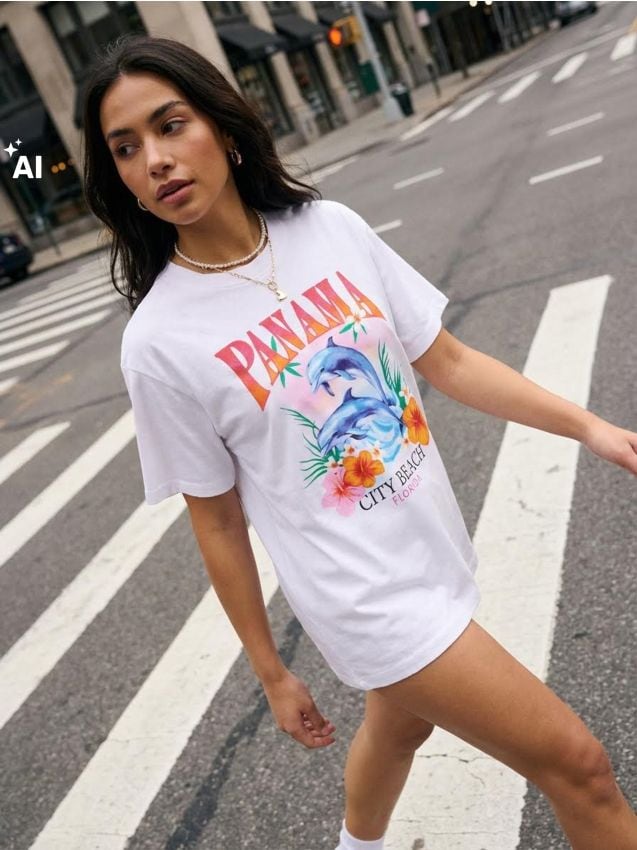 Sinsay - Tricou cu imprimeu - alb