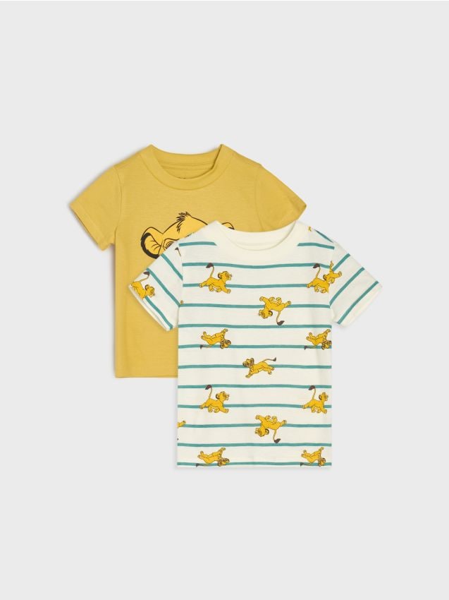 Sinsay - Bawełniana koszulka 2 pack The Lion King - kremowy