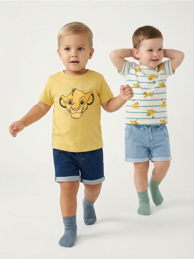 Sinsay - Tricou din bumbac 2 pack The Lion King - crem