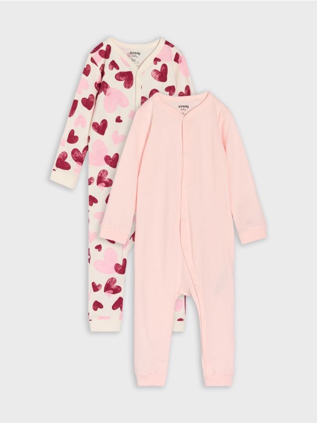 Sinsay - Set de 2 salopete din bumbac - crem