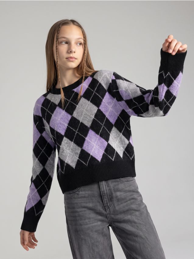 Sinsay - Pulover cu model geometric - multicolor