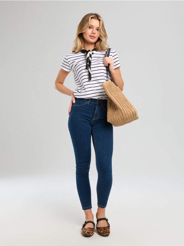 Sinsay - Tricou din bumbac cu buzunar - multicolor