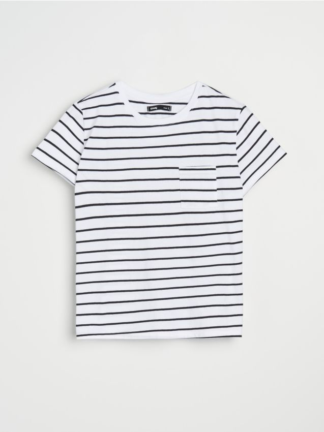 Sinsay - Bavlnené tričko s vreckom - viacfarebná