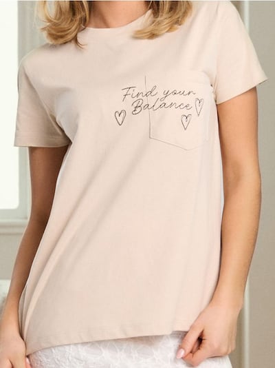 Bombažna majica z vezenino