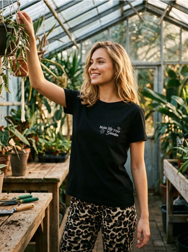 Sinsay - Tricou din bumbac cu broderie - negru