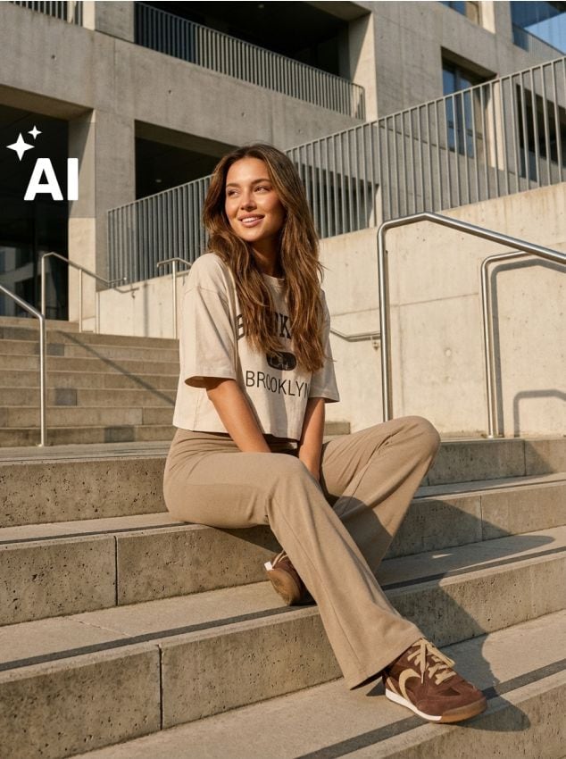 Sinsay - Pantaloni flare - cafeniu
