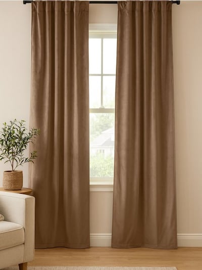 Welurowa zasłona na taśmie