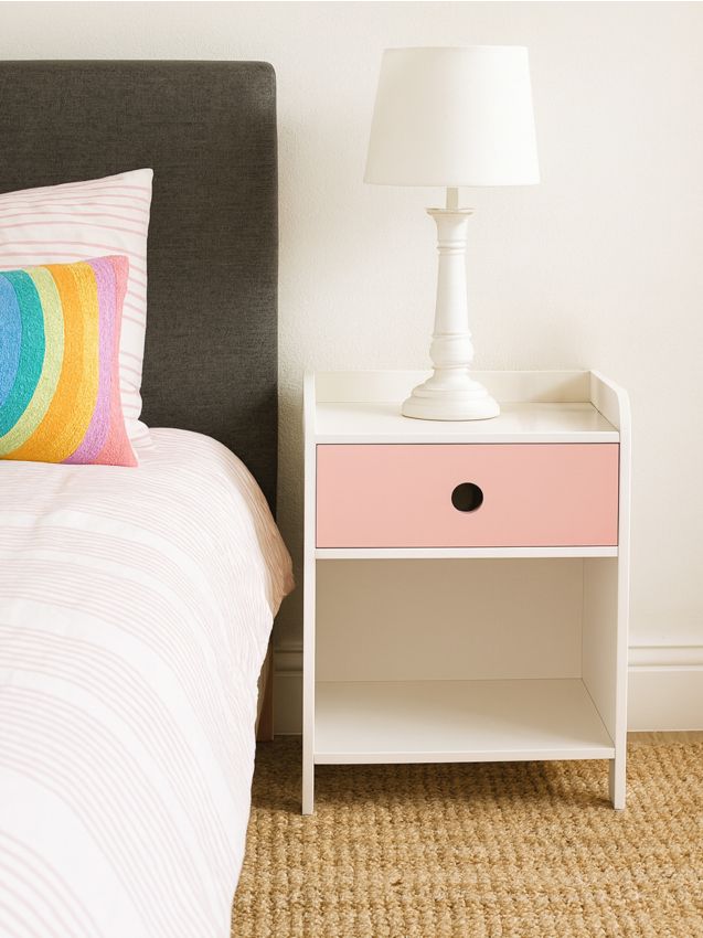 Sinsay - Nočný stolík so zásuvkou - pastelová ružová