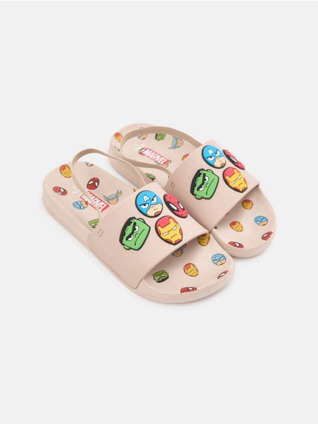 Sinsay - Șlapi cu elastic la călcâi Marvel - bej