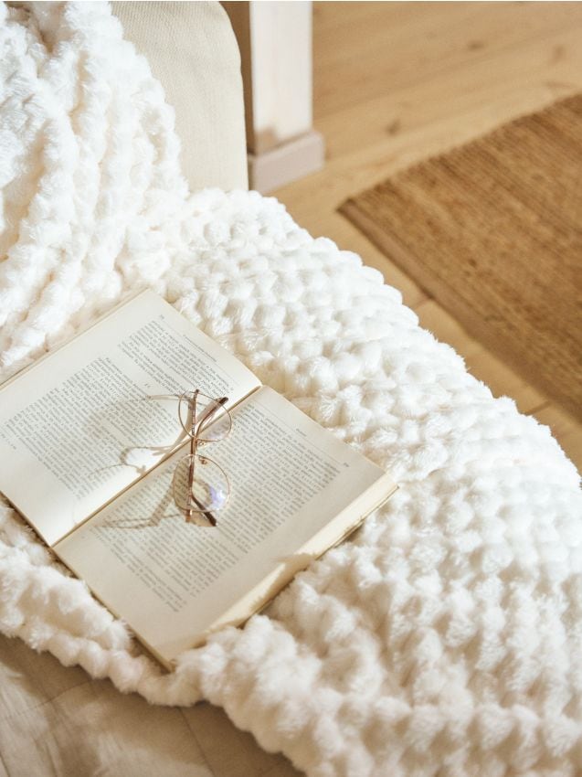 Sinsay - Pătură structurată - crem