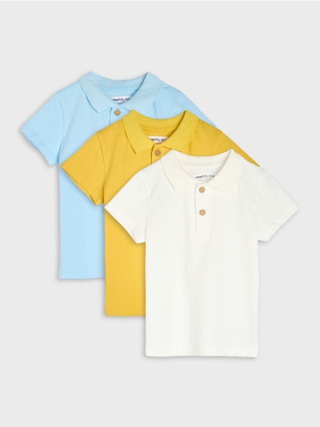 Sinsay - Polo din bumbac 3 pack - crem