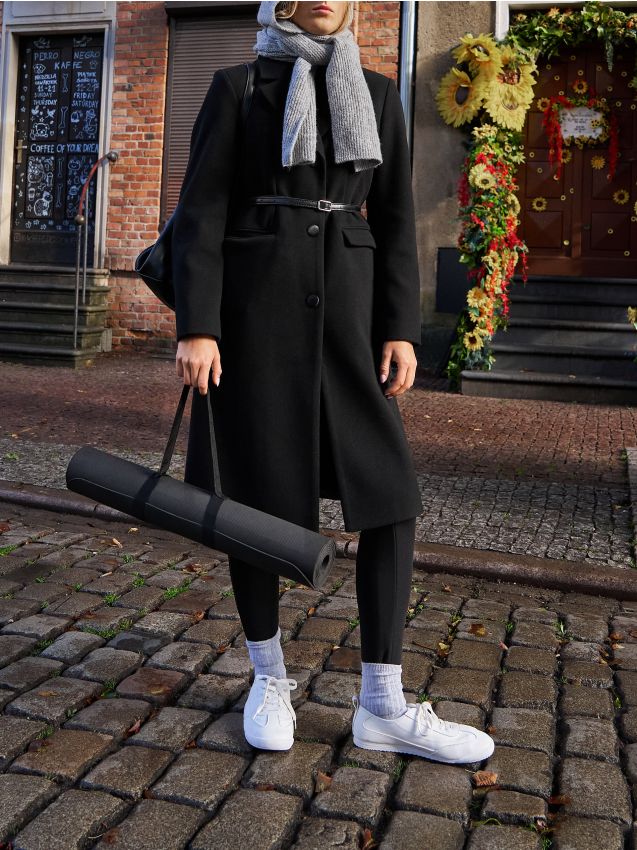 Sinsay - Legíny s kožúškovou podšívkou - čierna