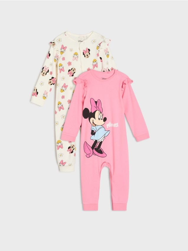 Sinsay - Set de 2 salopete din bumbac Minnie and Daisy - roz