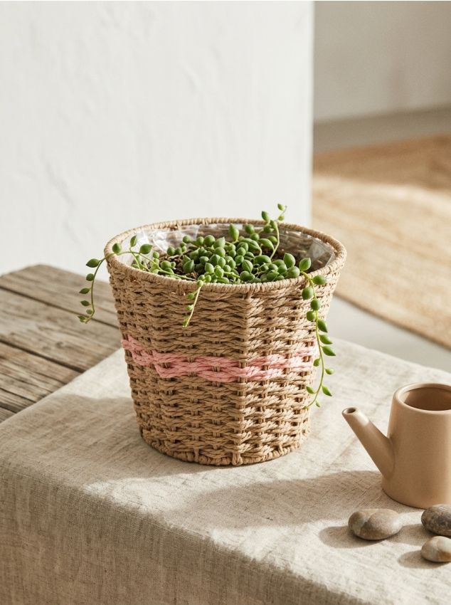 Sinsay - Ghiveci împletit - roz-pastel