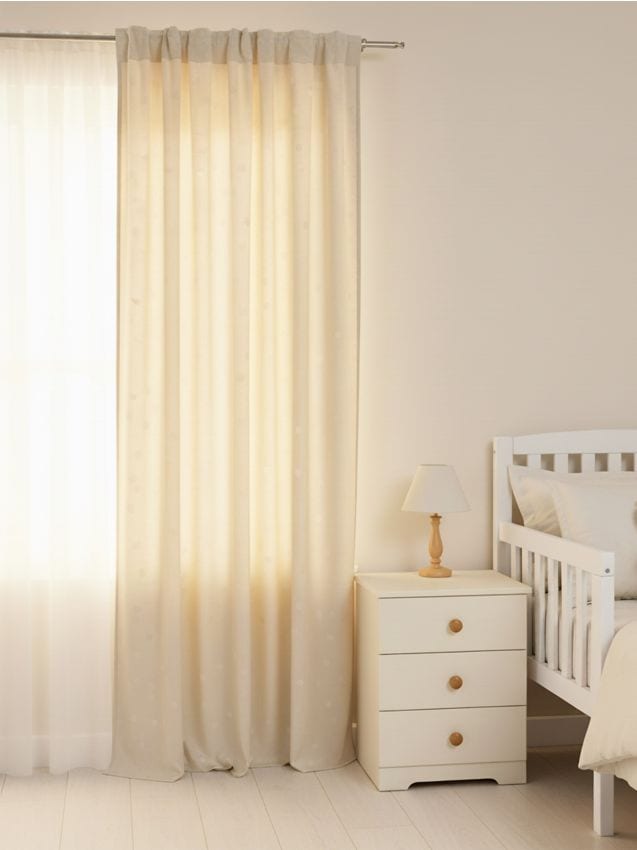 Sinsay - Záclona s velúrovým zakončením - krémová