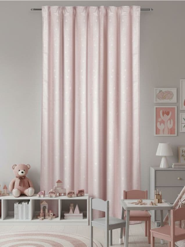 Sinsay - Zamatová záclona s reliéfnym vzorom - pastelová ružová